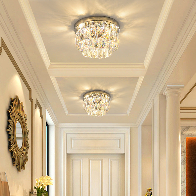 Elegant Round Crystal LED Light Fixture for Home Interiors
