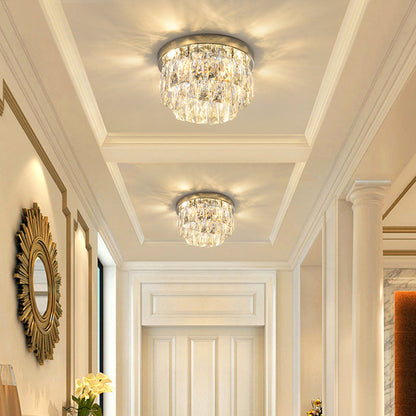 Elegant Round Crystal LED Light Fixture for Home Interiors