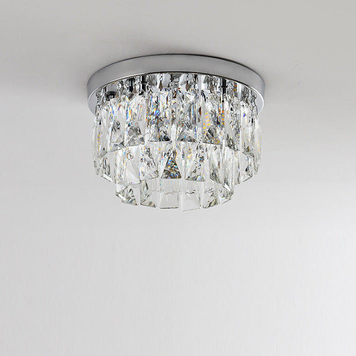 Elegant Round Crystal LED Light Fixture for Home Interiors