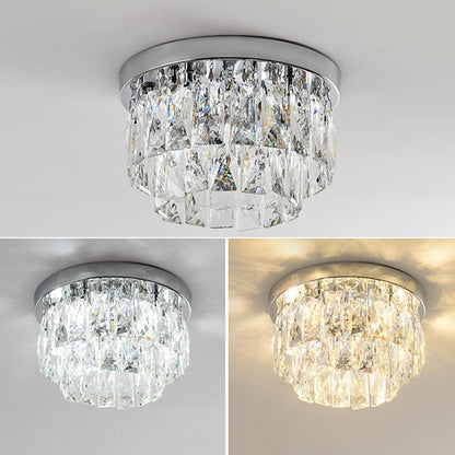 Elegant Round Crystal LED Light Fixture for Home Interiors