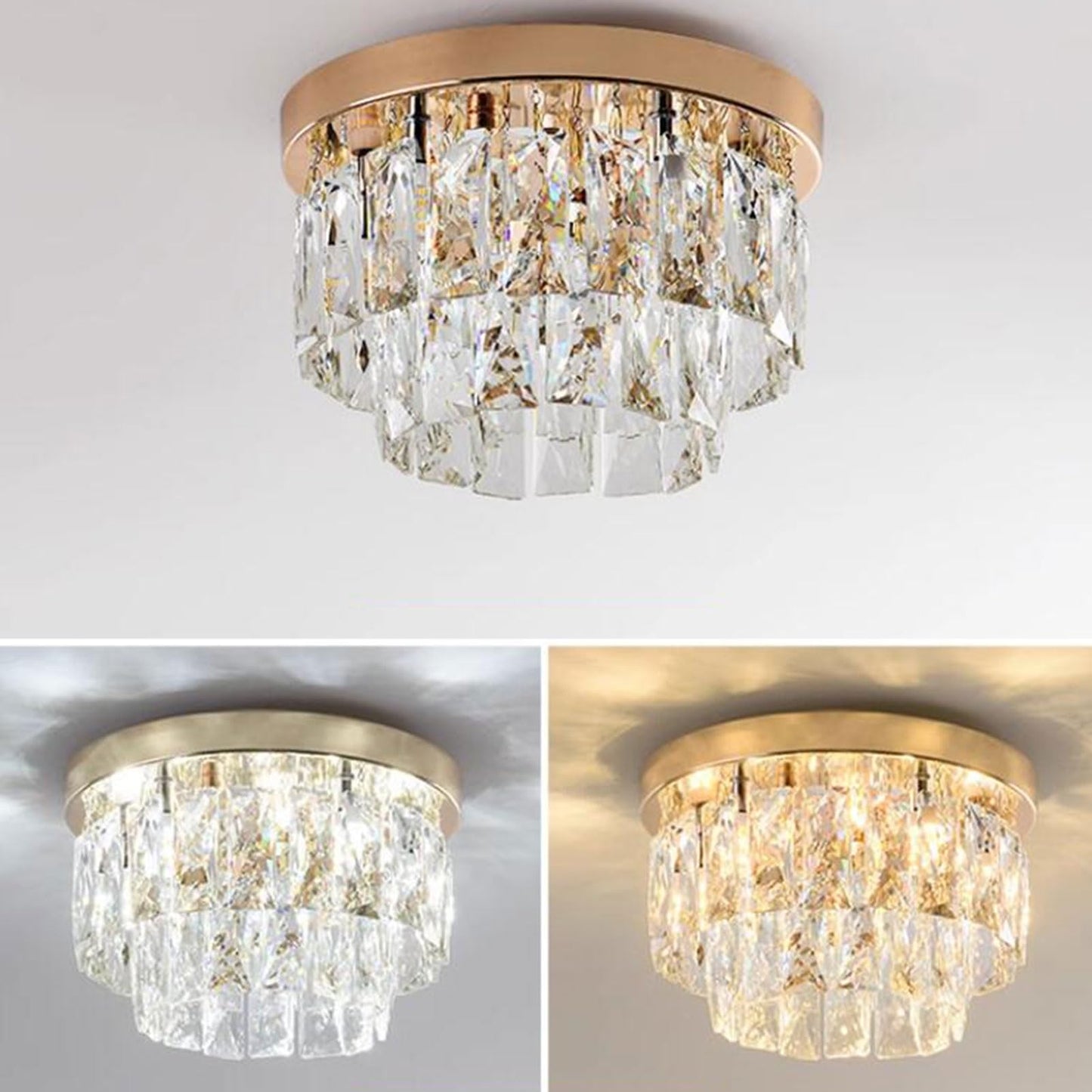 Elegant Round Crystal LED Light Fixture for Home Interiors