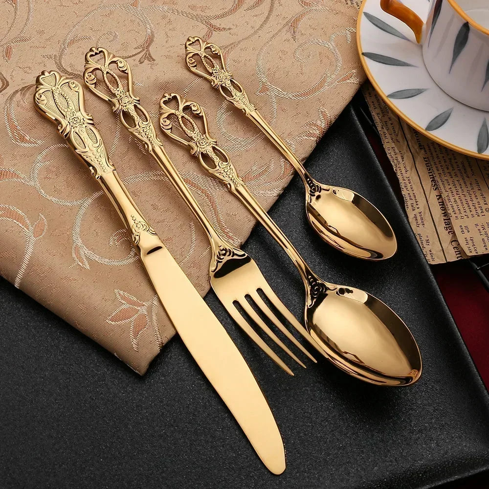 Stainless Steel Cutlery Set with 24 Pieces