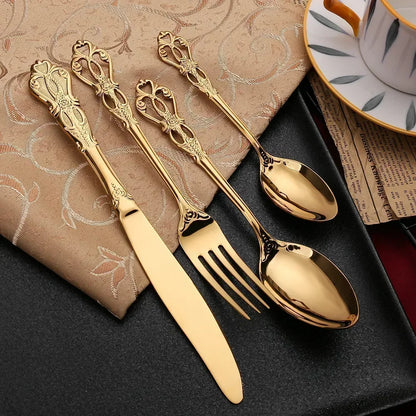 Stainless Steel Cutlery Set with 24 Pieces