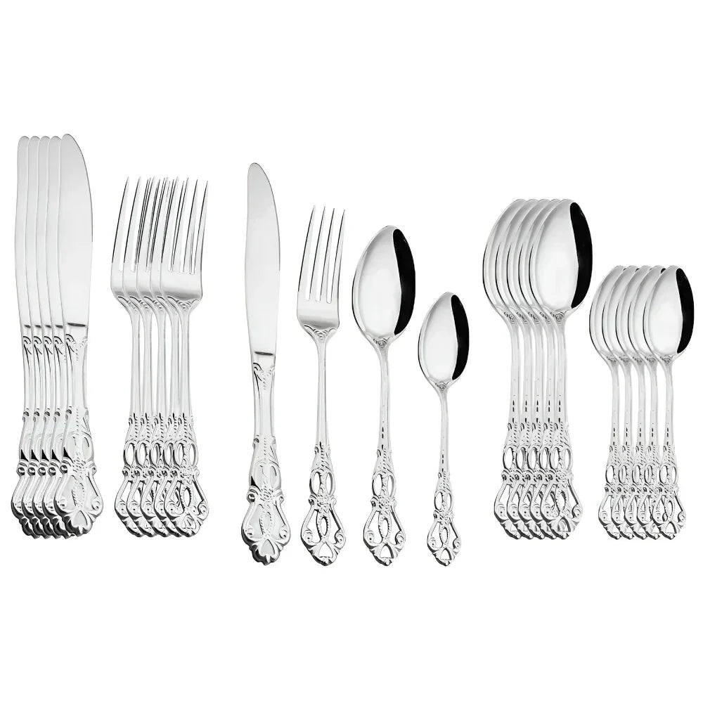Stainless Steel Cutlery Set with 24 Pieces
