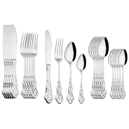 Stainless Steel Cutlery Set with 24 Pieces