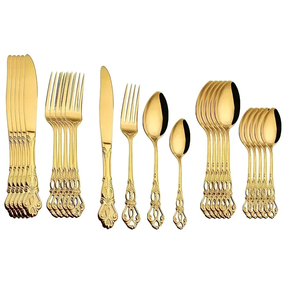 Stainless Steel Cutlery Set with 24 Pieces