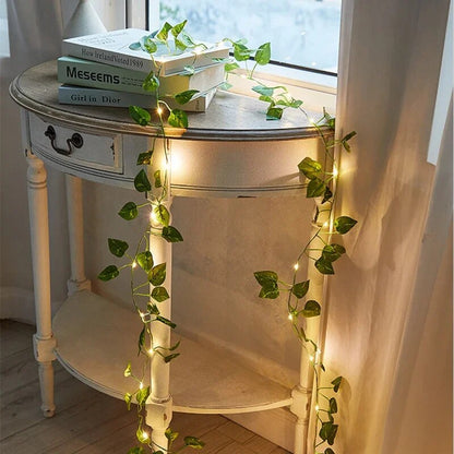 Solar-Powered Ivy String Lights | Warm White Glow for Outdoors