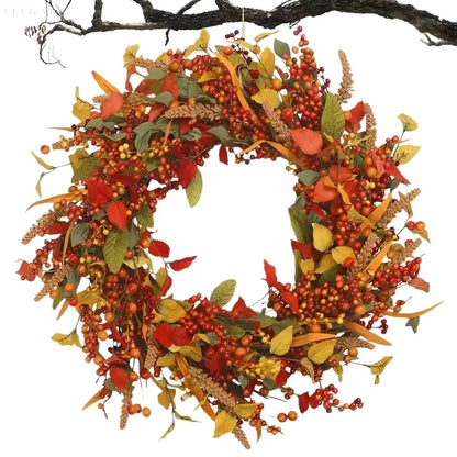 Amber Colored Rattan Wreath for Autumn Door Decor