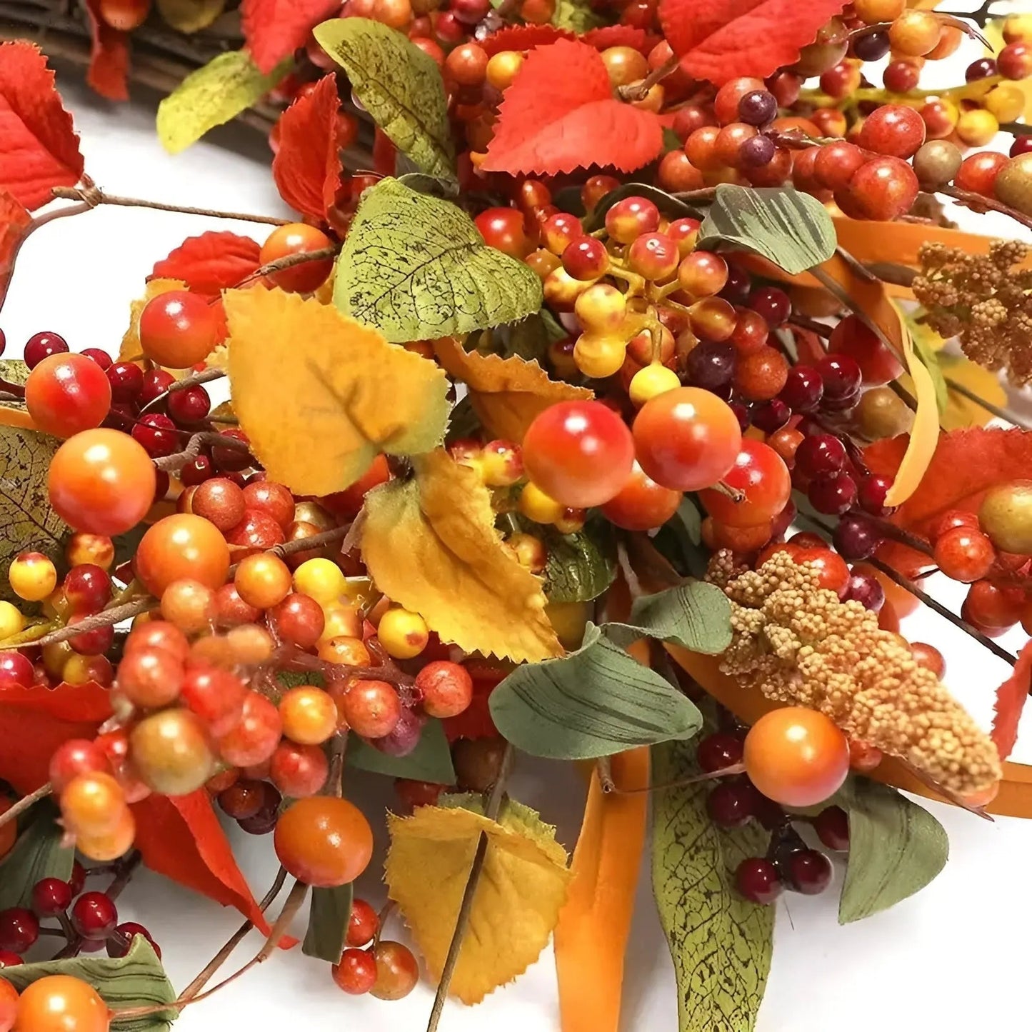 Amber Colored Rattan Wreath for Autumn Door Decor