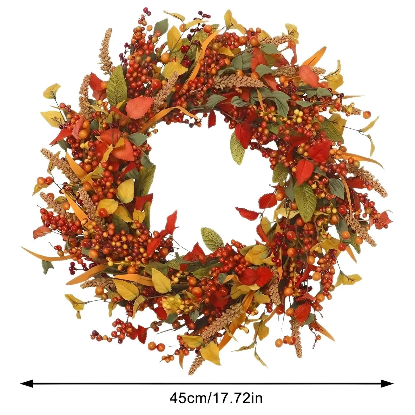 Amber Colored Rattan Wreath for Autumn Door Decor