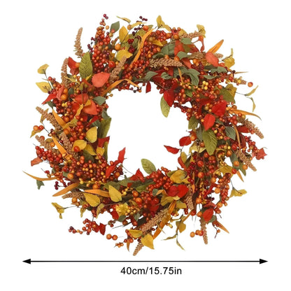 Amber Colored Rattan Wreath for Autumn Door Decor