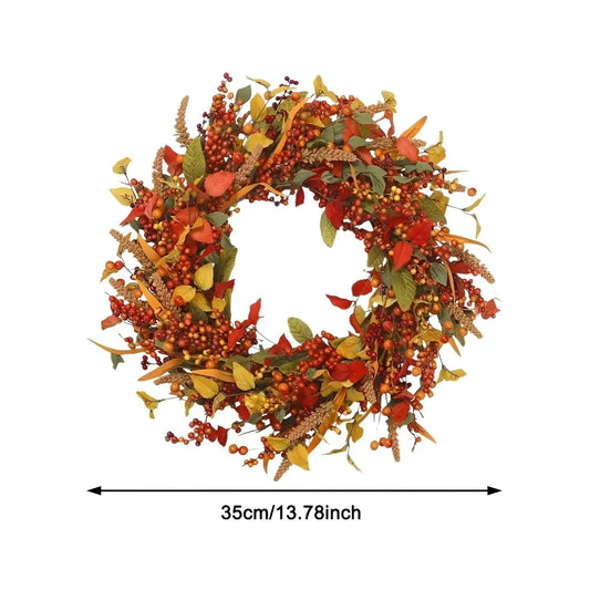 Amber Colored Rattan Wreath for Autumn Door Decor