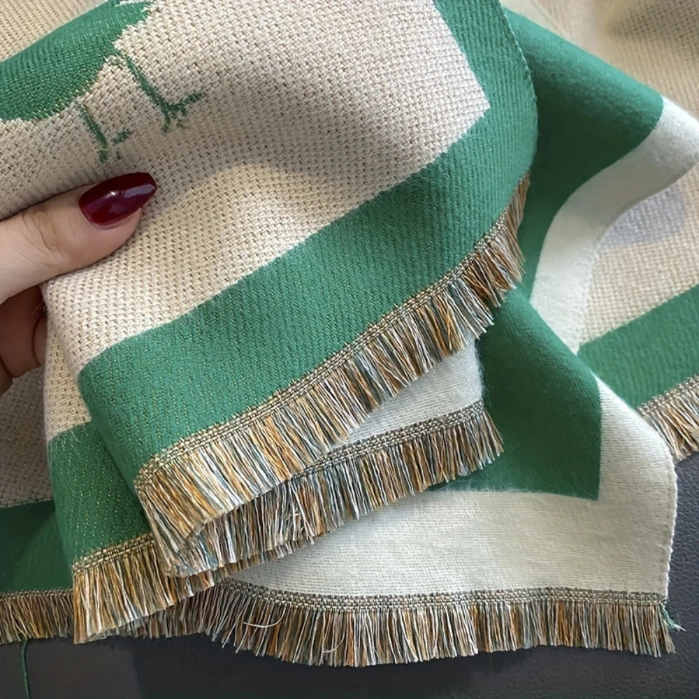 Charming Avian-Patterned Wrap for Cozy Comfort
