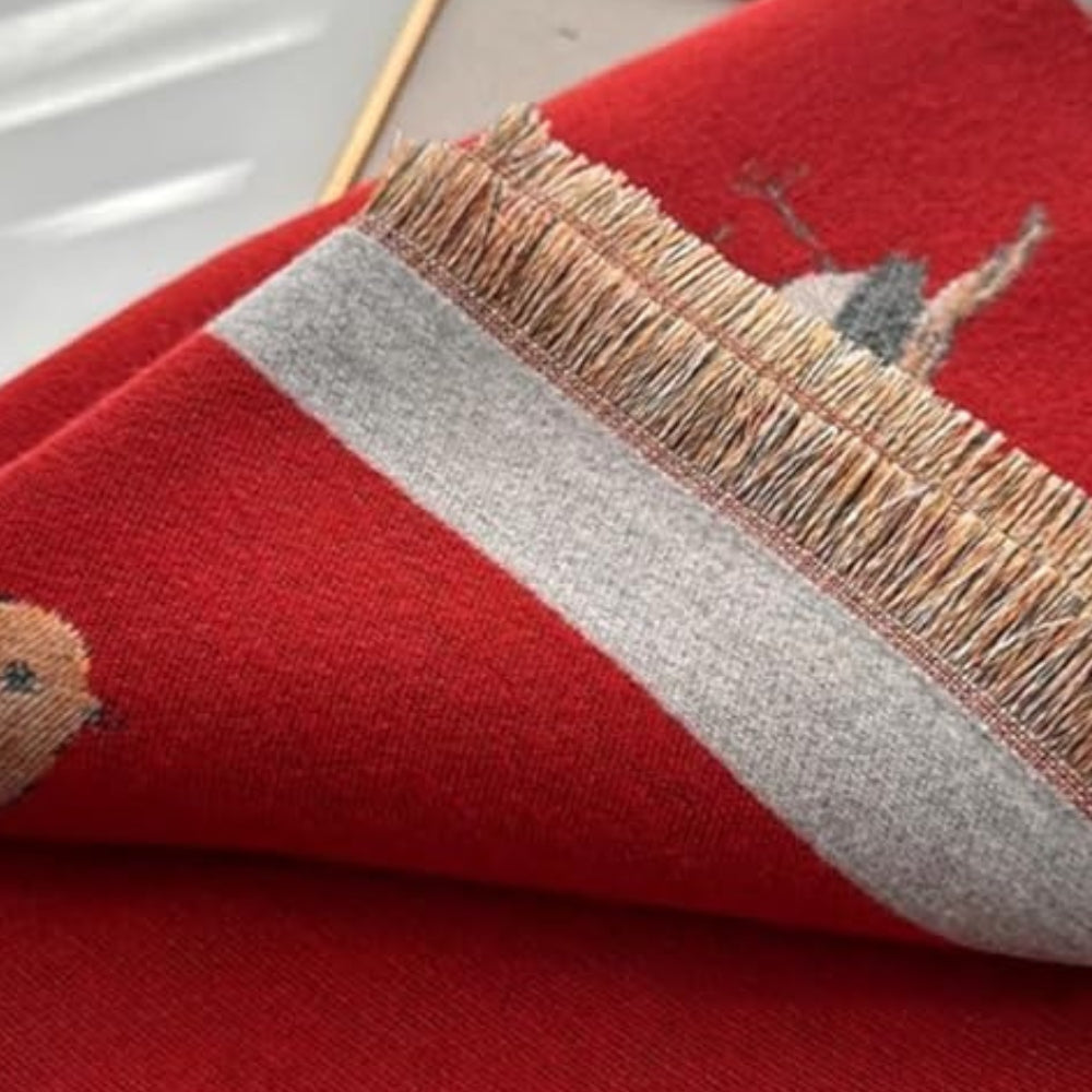 Charming Avian-Patterned Wrap for Cozy Comfort