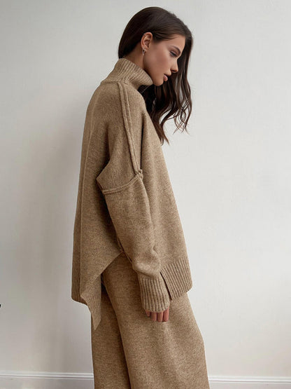 Soft Knit Turtleneck Loungewear Set for Ultimate Comfort and Style