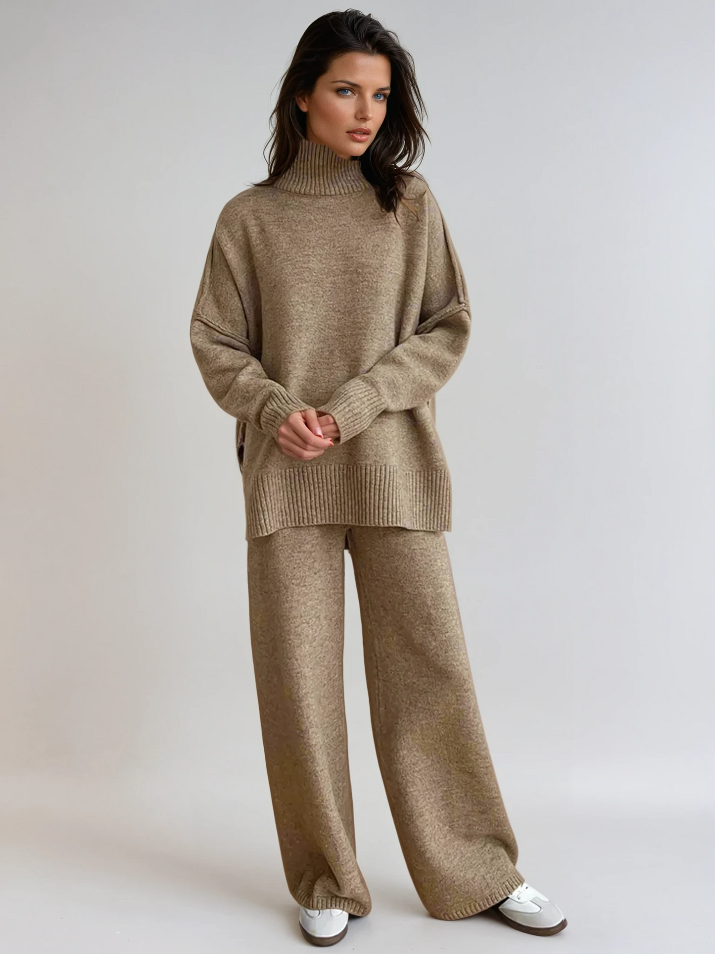 Soft Knit Turtleneck Loungewear Set for Ultimate Comfort and Style