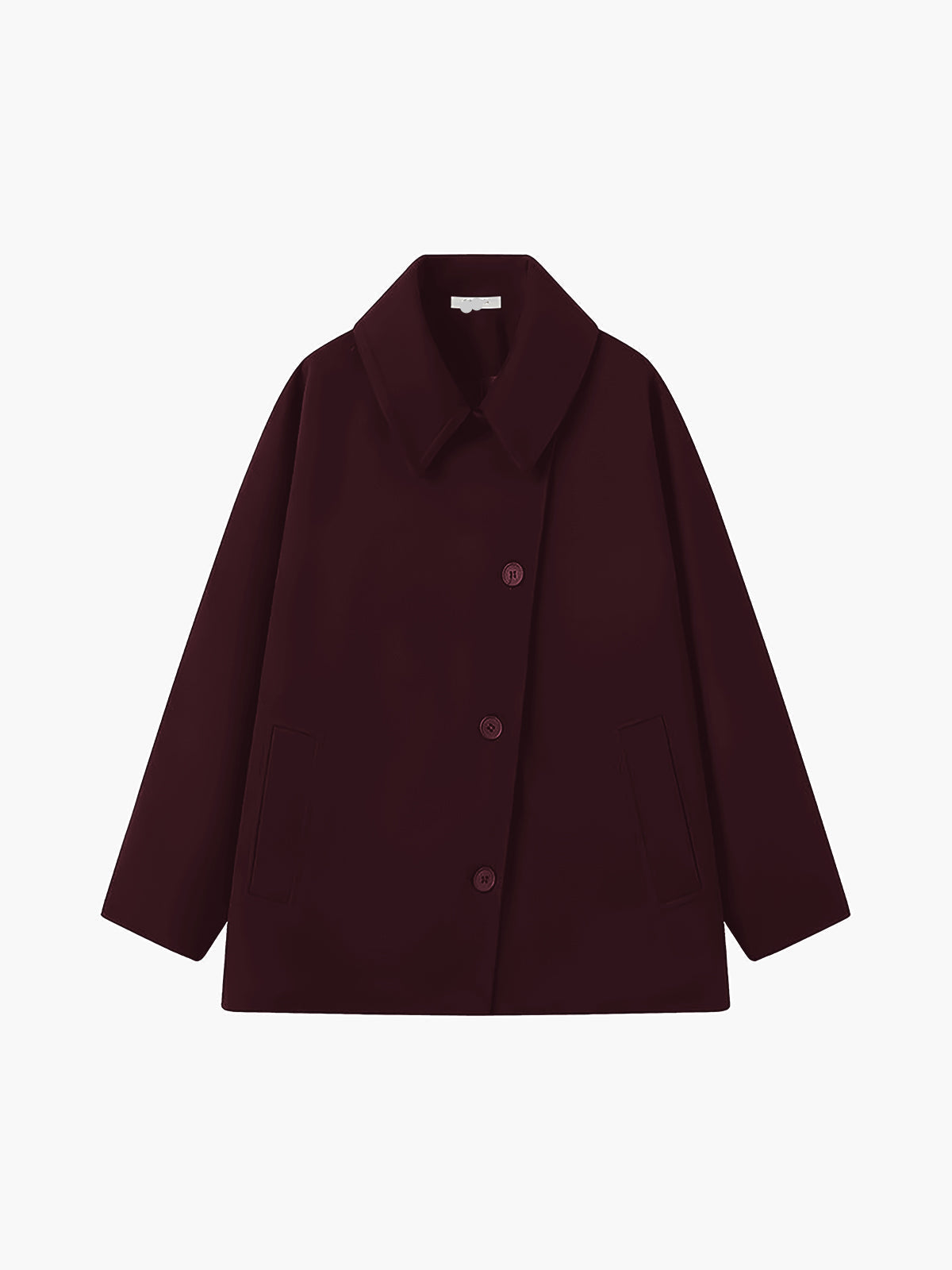 Stylish Oversized Coat in Wool Blend with Button Closure