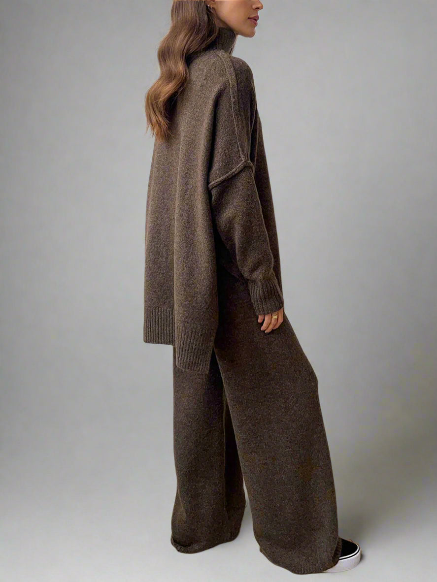 Soft Knit Turtleneck Loungewear Set for Ultimate Comfort and Style