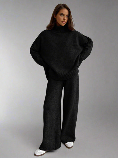 Soft Knit Turtleneck Loungewear Set for Ultimate Comfort and Style