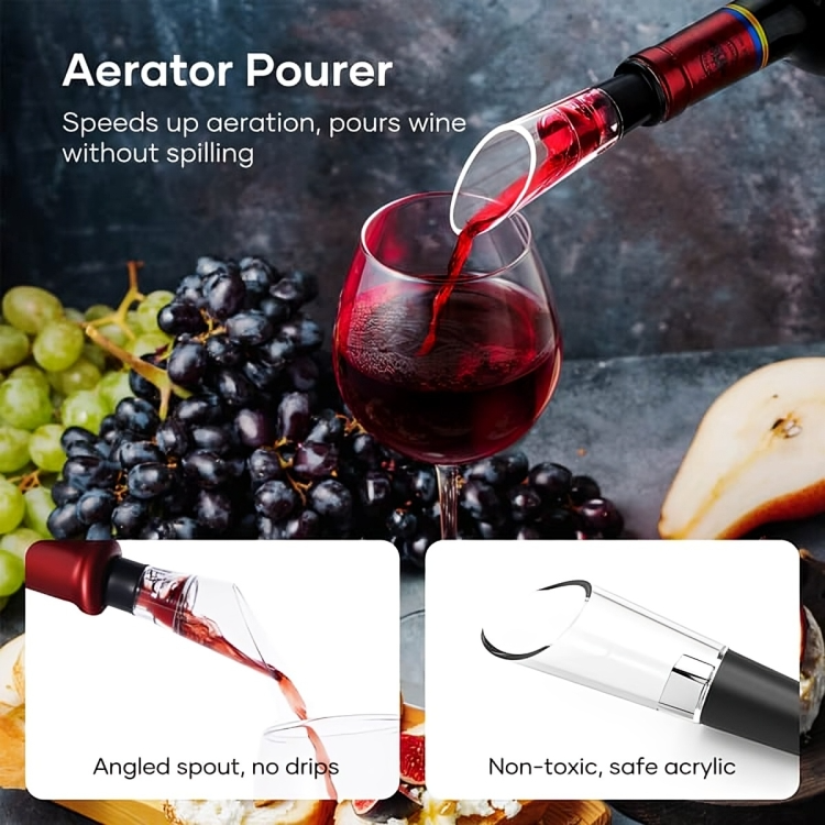 Electric Wine Opener – 5-in-1 Set with Aerator & Vacuum Stopper