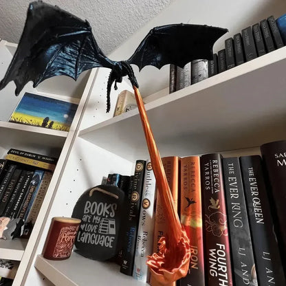 Mystic Dragon Fire Shelf Art – Enchanting Book Decor