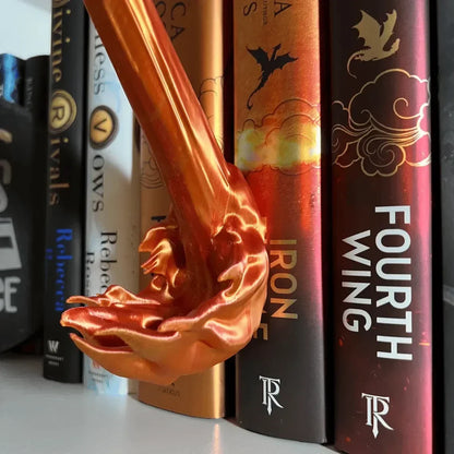 Mystic Dragon Fire Shelf Art – Enchanting Book Decor