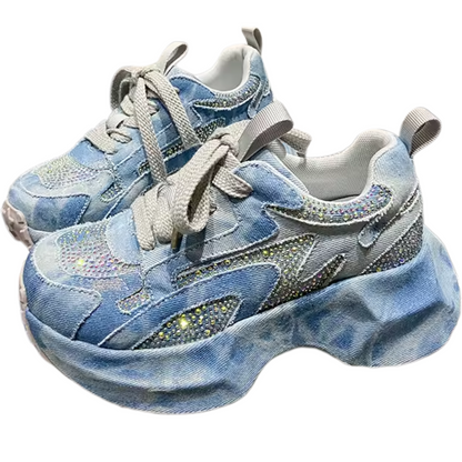 Glittery Chunky Sneakers for Women