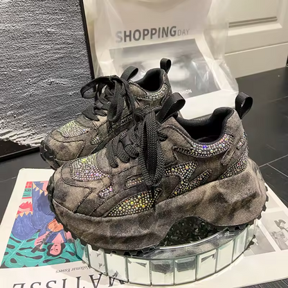 Glittery Chunky Sneakers for Women