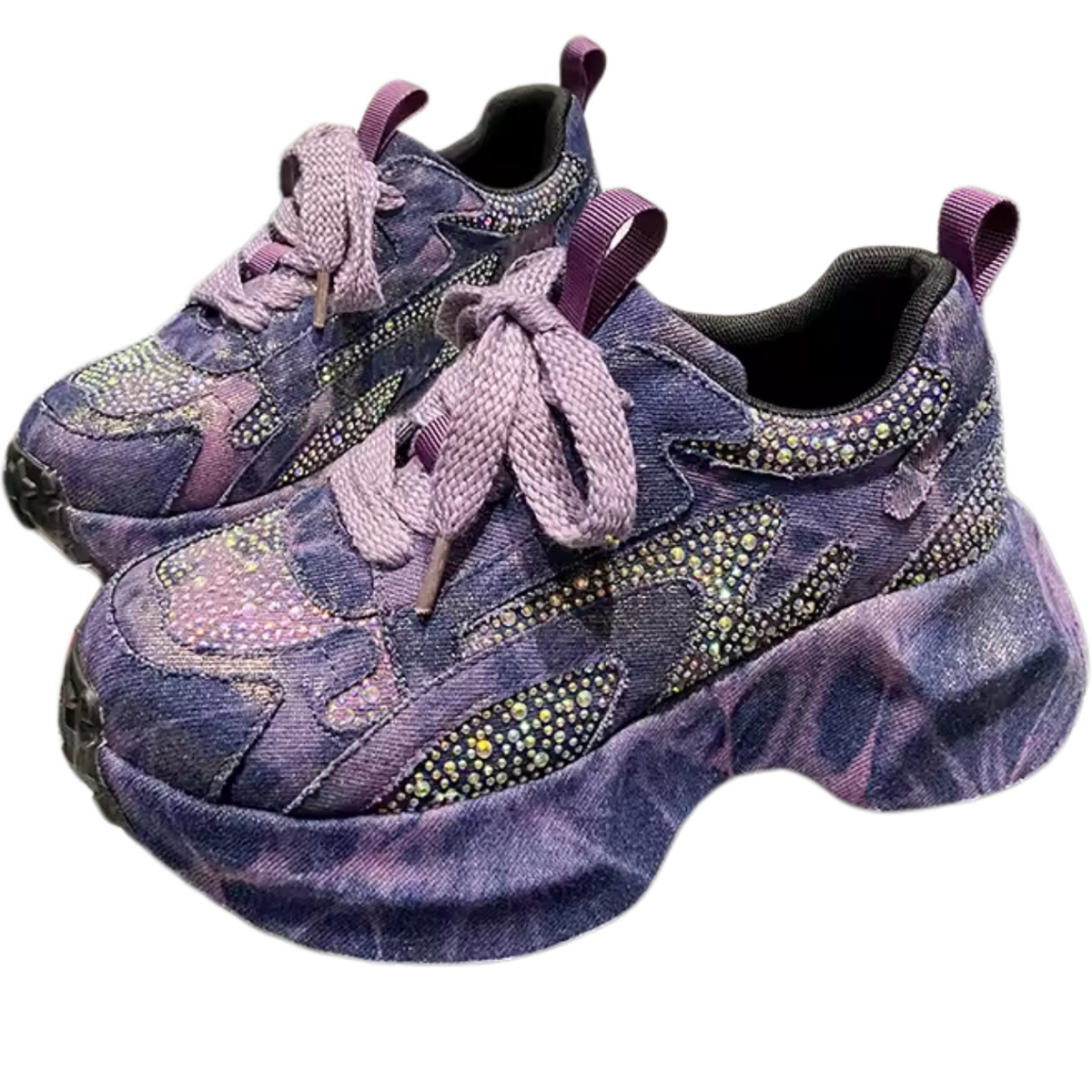 Glittery Chunky Sneakers for Women