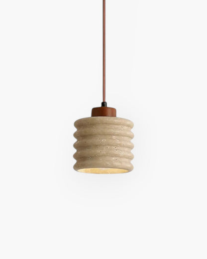 Ceramic Pendant Light with Wavy Shade – Japandi Style for Bedside Illumination