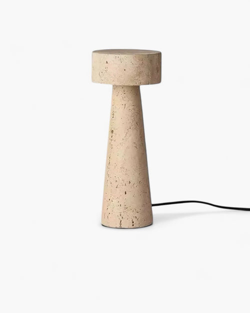 Compact Travertine Lamp – Classic Design for Any Space