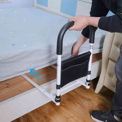 Adjustable Bedside Supports for Seniors with Anti-Slip and Storage Compartment