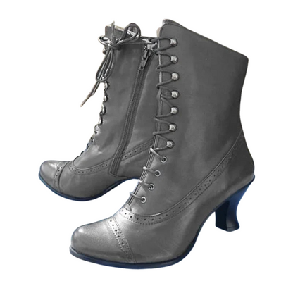 Chic Black Faux Leather Ankle Boots for Women