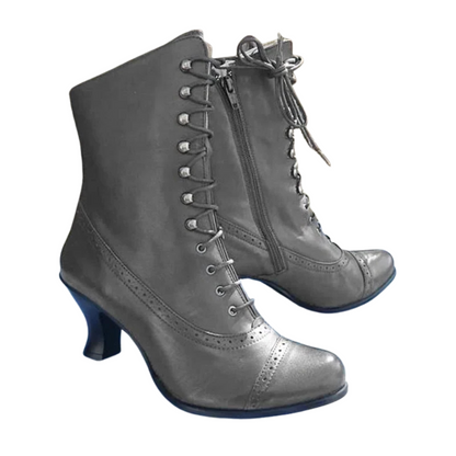 Chic Black Faux Leather Ankle Boots for Women