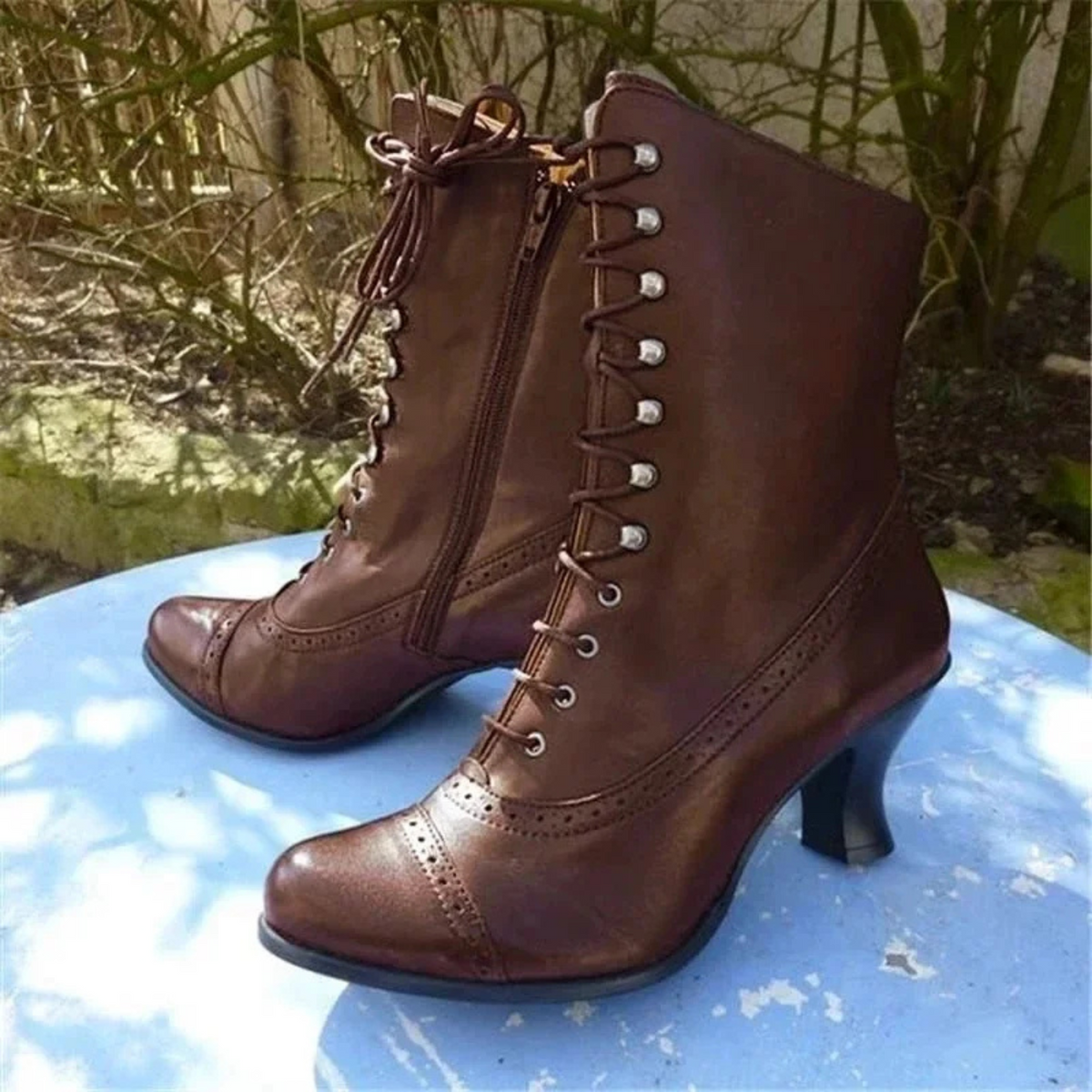 Chic Black Faux Leather Ankle Boots for Women