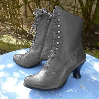 Chic Black Faux Leather Ankle Boots for Women