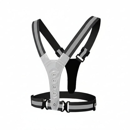 Adjustable LED Running Vest with 3 Light Settings, Reflective Strips, USB Charging for Safe Night Training