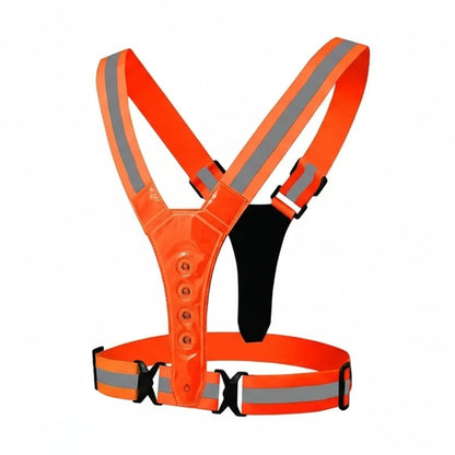 Adjustable LED Running Vest with 3 Light Settings, Reflective Strips, USB Charging for Safe Night Training