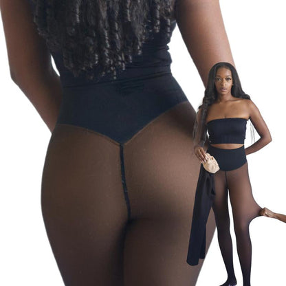 Fleece-Lined Warm Leggings with High Waist for a Slim Fit