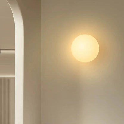 Soft Ambient Light Orb Glass Wall Fixture – Minimalist Design