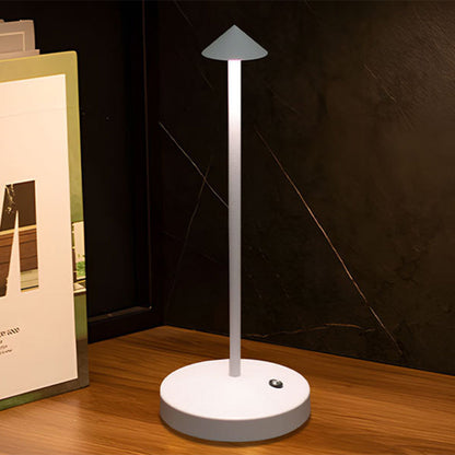 Modern Triangle Cone LED Table Lamp in Round Acrylic and Iron for Living Room