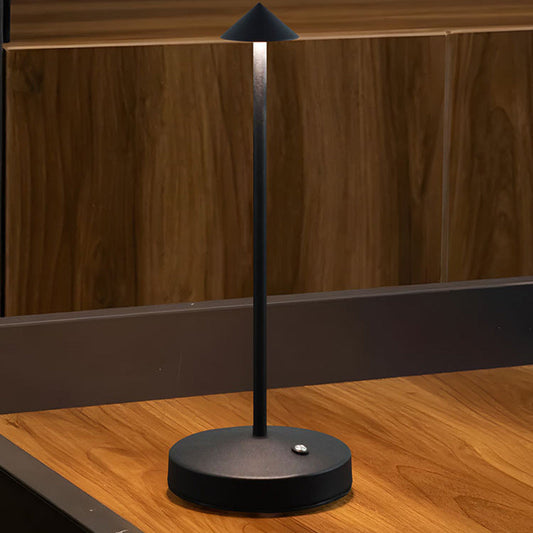 Modern Triangle Cone LED Table Lamp in Round Acrylic and Iron for Living Room