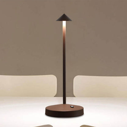 Modern Triangle Cone LED Table Lamp in Round Acrylic and Iron for Living Room