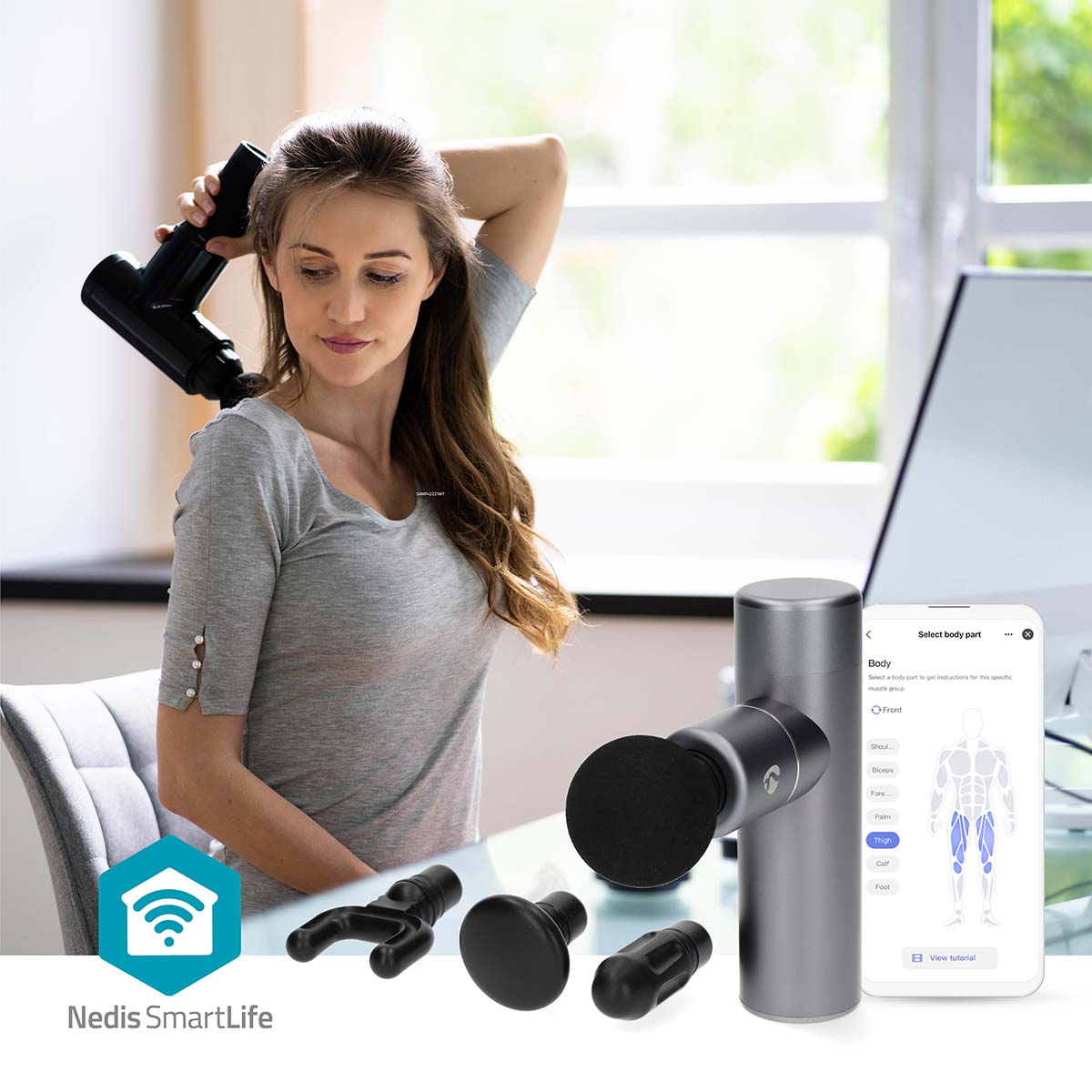 Compact Wireless Deep Tissue Massager with 5 Speed Settings