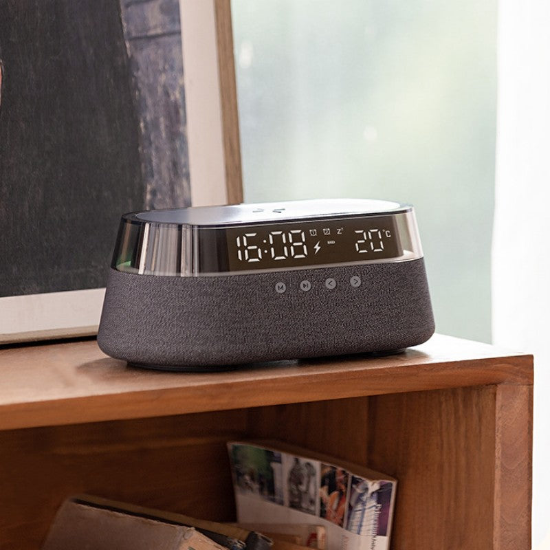Retro Bluetooth Speaker and Alarm Clock with Wireless Charging Night Light