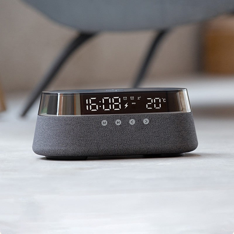 Retro Bluetooth Speaker and Alarm Clock with Wireless Charging Night Light