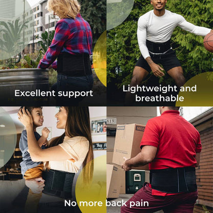 Back Pain Relief Belt for Compression Support - Lower Back Strain & Posture