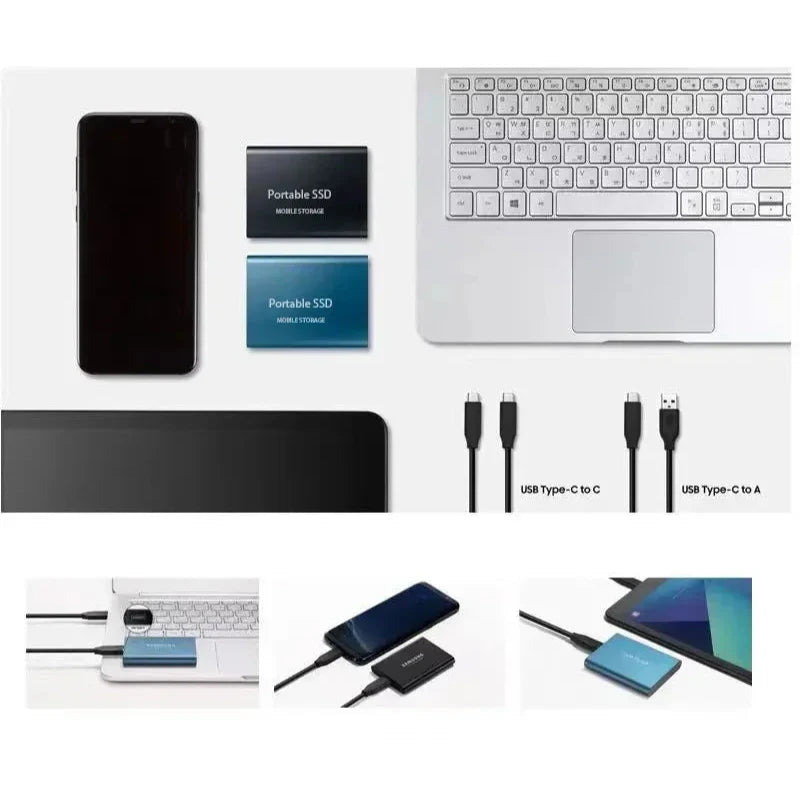 Portable External SSD Storage USB-C 1050MB/s High Speed