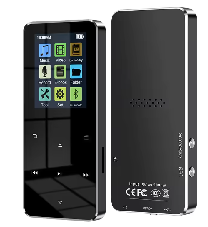 MP3 Player with 2.4-Inch HD Display, FM Radio, and Integrated Speaker