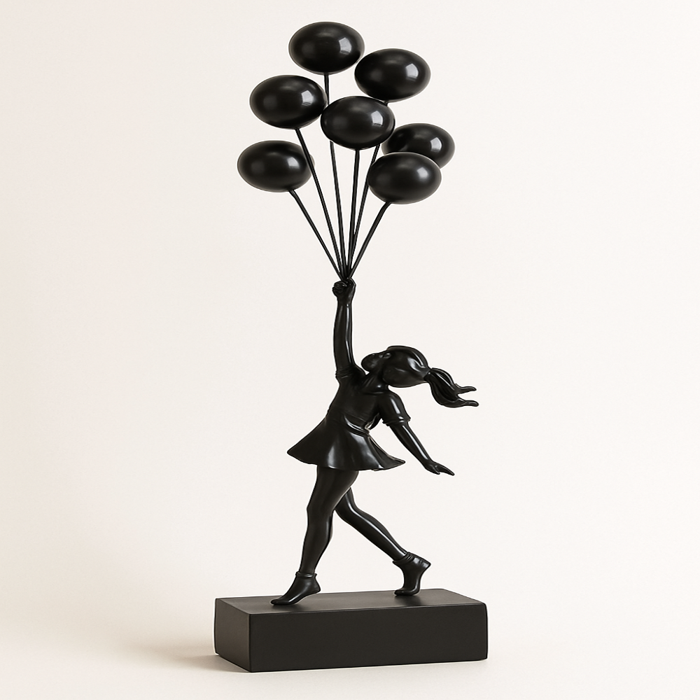 Modern Art Figure of a Girl Balloon Statue for Home Decor